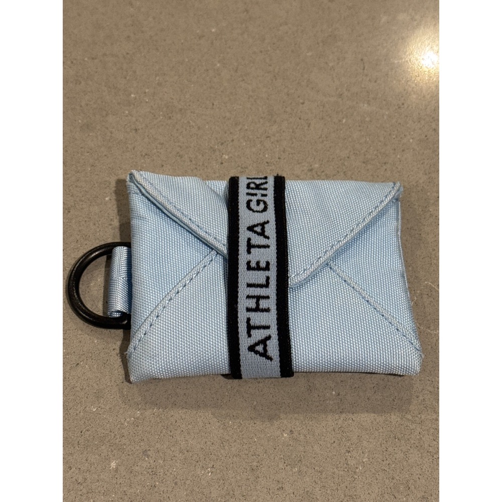 Athleta Girl Light Blue Card Holder Key‎ Ring Wallet